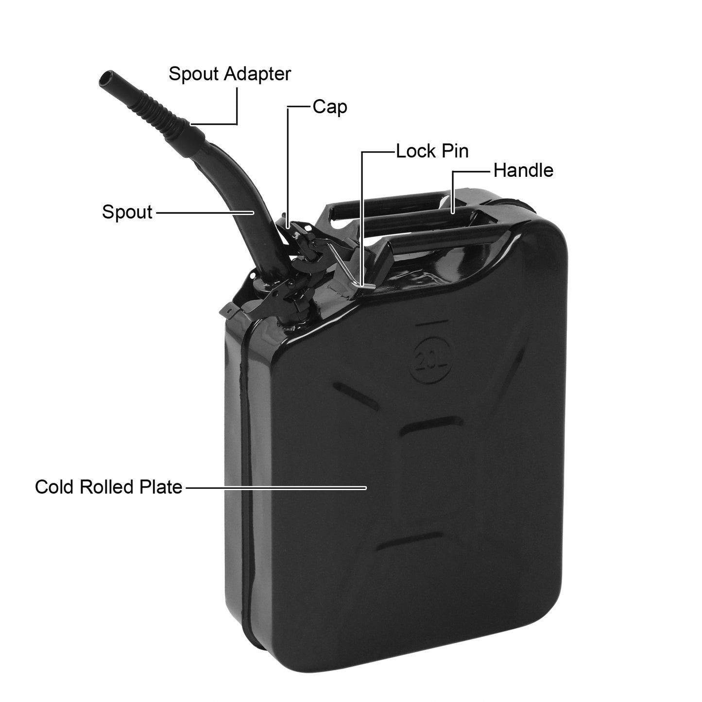 Iron 20L 0.6mm Oil Drum American Black